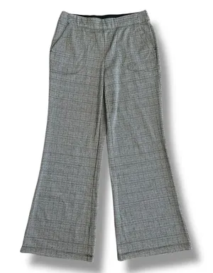 Max Studio London‎ Women’s Large Pants Houndstooth Wide Leg Stretch Trousers thumbnail 1