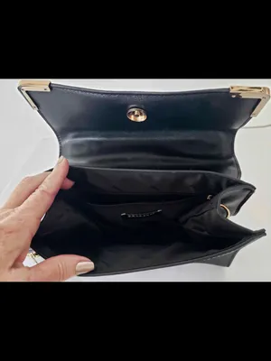 Dune London snake Black Top-Handle purse bag gold accent thumbnail 7