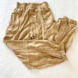 Urban Outfitters Paperbag Waist Cargo Jogger Womens Sz S Tan Linen Blend Utility thumbnail 10