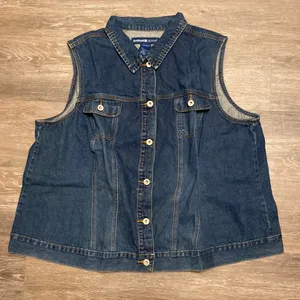 Avenue Jeans Blue Denim Button Down Vest Size 26 thumbnail 1