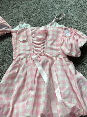 Sugar Thrillz Pink and White Gingham Mini Dress thumbnail 6
