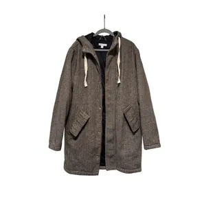 And Now This Brown Herringbone Hooded Coat M Size M thumbnail 2