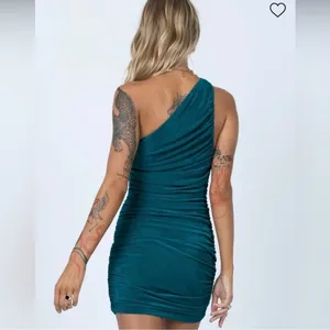Lioness princess Polly green asymmetrical one shoulder mini ruched dress Xxs thumbnail 5