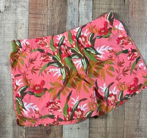 Columbia Women's XL Bogata Bay Stretch Printed Shorts Pink Tropical Floral 5" thumbnail 1