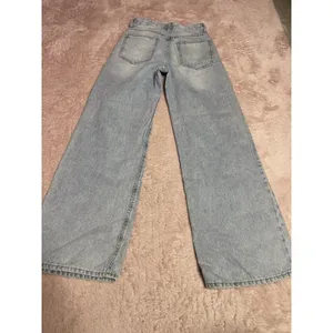 H&M Jeans Women 2 Blue Denim Wide Leg Mid Rise Zip Fly Cotton Blend Size 0 Bin11 thumbnail 7