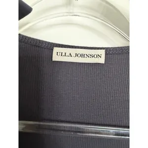 Ulla Johnson Tank Top Women P Grey Ribbed Cotton Tie Shoulder Henley Scoop Neck‎ thumbnail 4