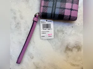 Coach Corner Zip Wristlet in Wild Plaid Print (F23632) - NWT thumbnail 4