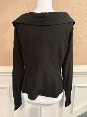 Black Colombian Off Shoulder Button Blouse thumbnail 3