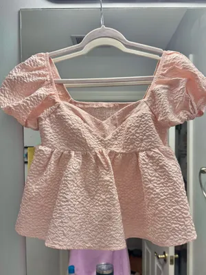 Puff sleeve top! Pink thumbnail 3