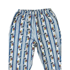 Vintage Disney Mickey Mouse‎ Blue Striped Pajama Bottoms Size Large thumbnail 3