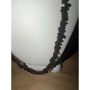 Vintage Garnet Dark Purple Bead Chip Necklace thumbnail 2