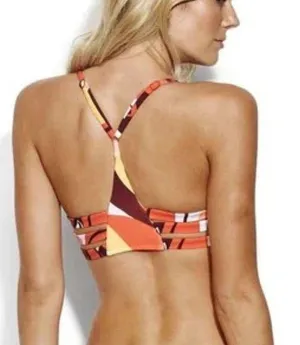 Seafolly X Revolve NWT Cut Copy Multi Strap Bralette in Tangelo Size 8 thumbnail 2