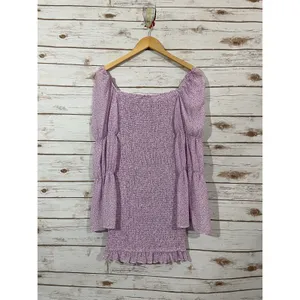 Petal & Pup Bonita Shirred Frill Long Sleeve Dress - Purple - US 4 thumbnail 9