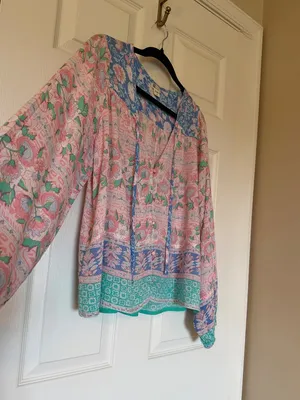 BILLABONG Bohemian Dream Long Sleeve Beach Blouse Top Cover up- NWT Size L/12 thumbnail 10