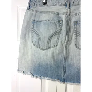 Hollister Light Blue High Rise Distressed Denim Mini Skirt Size 15 Waist 32 thumbnail 6