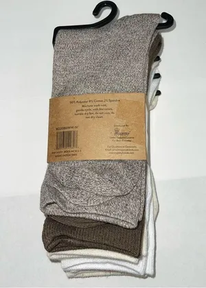 Born Fall Cotton Blend 5 Pair Crew Socks Shoe Size 4 -10 Super Soft thumbnail 2