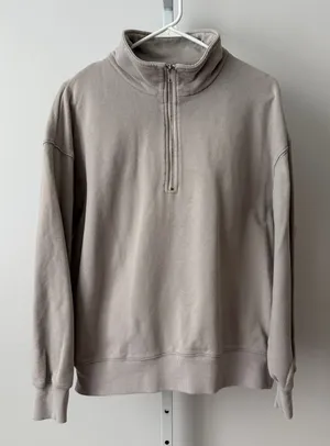 Rozalia x Atoir XS Taupe‎ Quarter Zip Sweatshirt Pullover Mock Neck Athleisure thumbnail 1