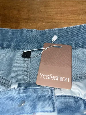 Yesfashion Women’s High-Waisted Wide Leg High rise Jorts Light Wash Size Large thumbnail 4