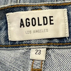 AGOLDE Womens Blue Light Wash High Waisted Cropped Straight Denim Jeans Pants 23 thumbnail 4