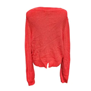 Banana Republic NWT Shaker-Stitch Cropped‎ Pullover Red Crew-neck Women's XL thumbnail 5
