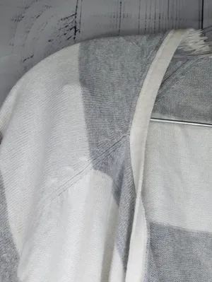 Aeropostale Gray & White Striped Open Casual Draped Preppy Cardigan Sweater thumbnail 5