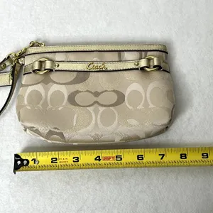 Coach Metallic Gold Logo Clutch Bag thumbnail 5