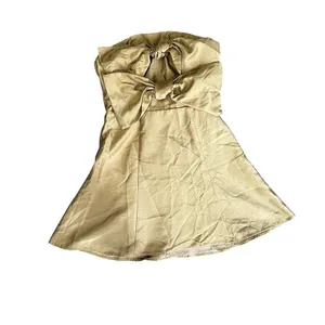 NWT BHLDN Boskemper Ariel Bronze Bow Strapless Mini Dress M thumbnail 5
