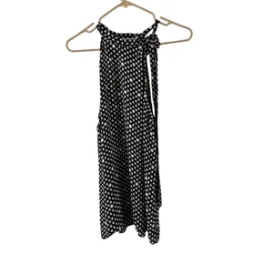 LOFT Halter Top Sleeveless Tie Neck Blouse Black White Polka Dot M‎ thumbnail 10