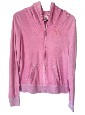 Y2K VS PINK Terry Cloth Full Zip Hooded Jacket! thumbnail 1