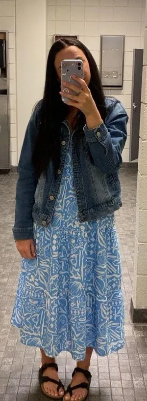 Marshalls Blue-Printed Dress thumbnail 3