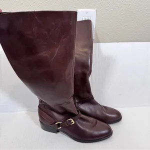 Ralph Lauren Brown Leather Riding Boots Womens 10 Knee High Fall Old Money thumbnail 14
