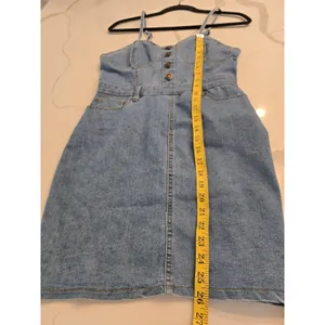Heart & Heels Medium Denim Bustier Dress Button Sweetheart Stretch Jean Mini M thumbnail 6