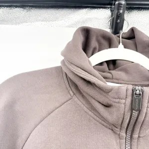 Athleta Womens Forever Fleece‎ Brown 1/2 Zip Athleisure Lounge Hoodie Size M thumbnail 3