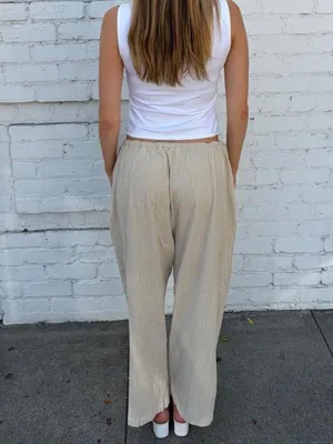 Vtg D&Co. cream textured capri pants sz 2X #basics #eurosummer #boho #vacation thumbnail 4