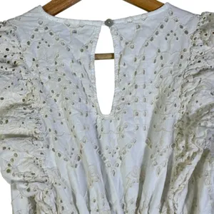 Cleobella Cherie Midi Dress Eyelet Lace Ruffle Size S White Cottagecore Prairie thumbnail 8