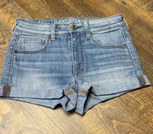 American Eagle Super Super Stretch Denim Jean Shorts Hi-Rise Shortie Women’s 6 thumbnail 1