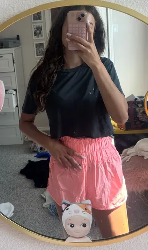 coral free people movement shorts thumbnail 1