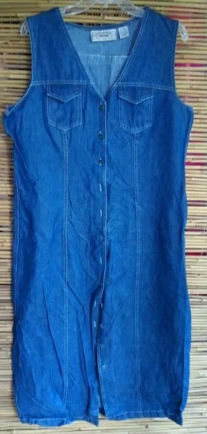 Rhythm Blue L Y2K Jeans Button Down Jumper Dress thumbnail 1