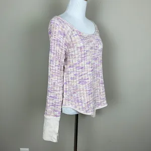 We The Free People Top Womens Medium Open Knit Spaced Out‎ Scoop Neck Thumbholes thumbnail 7