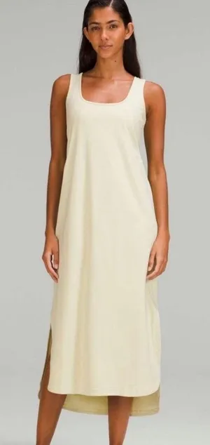 lululemon athletica Pima Cotton Open-Back Midi Dress Green Size 10 thumbnail 1