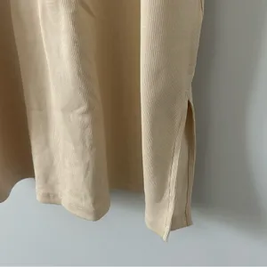 Nordstrom Stretch Pima Cotton Rib Knit Sleeveless Midi Dress Burnt Beige L thumbnail 8