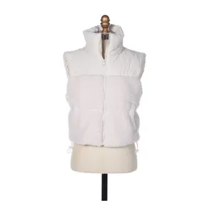 Thread & Supply‎ XS Nylon Sherpa Vest 2 Pocket Full Zip Utility Chic Off White thumbnail 3