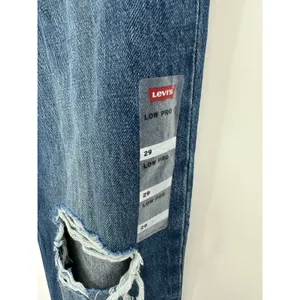 Levi's Womens 29 NWT Low Pro Straight Denim‎ Jeans Loose Distressed Fit Baggy thumbnail 5