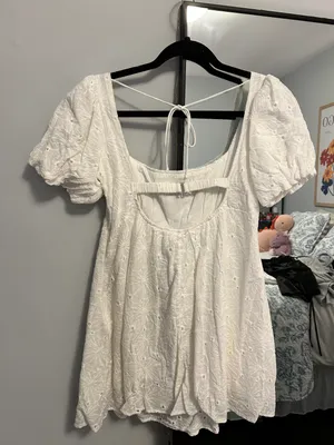 Princess Polly Babydoll White Eyelet Dress thumbnail 2