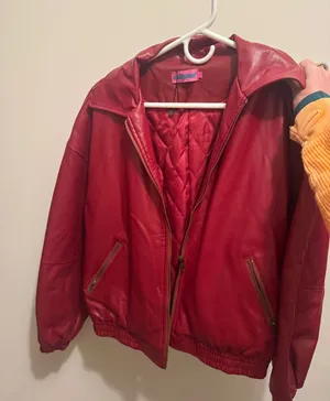 Edikted Red Jacket Leather Bomber thumbnail 1