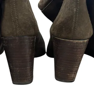 Zara Suede‎ Slouchy Heeled Boot Size EU 40 Green Leather Chic thumbnail 8