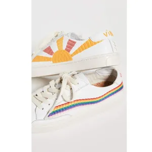 Soludos x Lockhart Embroidery Ibiza Sneakers Rainbow Wave Sun White (Size 8.5) thumbnail 4