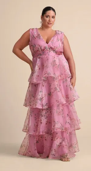 Lulus Pink Floral Maxi Dress thumbnail 1