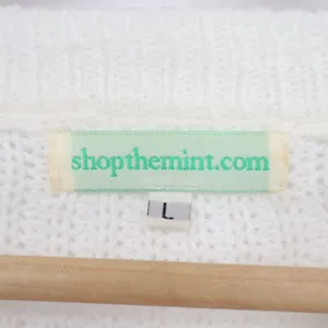 Shop the Mint Sweater Women Large Multi Striped Shaker-Stitch Knit Drop Shoulder thumbnail 3