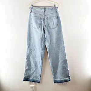 Universal Threads High Rise Wide Leg Released Raw Hem Jeans Blue 10 thumbnail 3